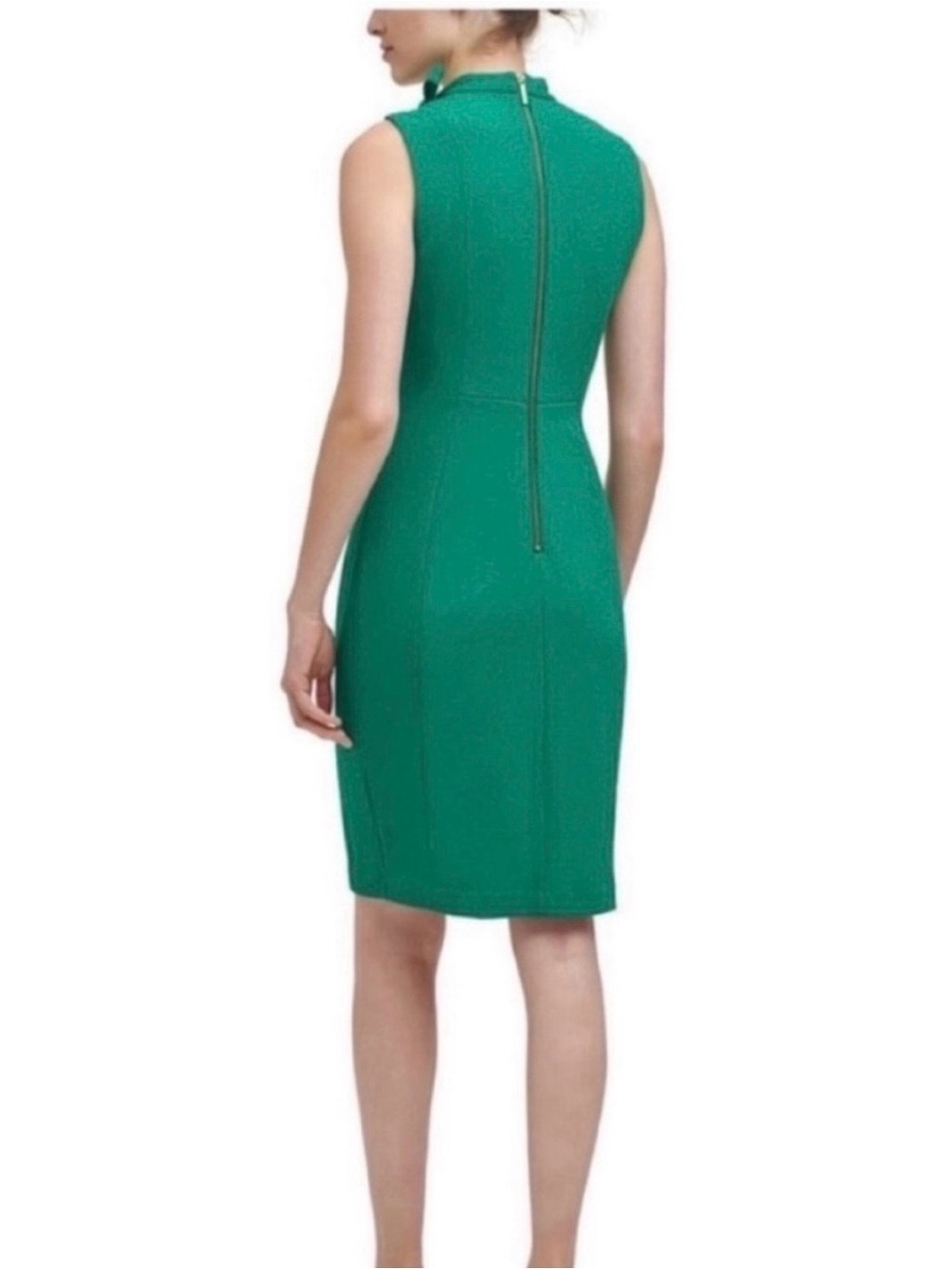 ❤️ NWT! Red CALVIN KLEIN Tie Neck Sleeveless Dress - Size 6 - Picture 7 of 11